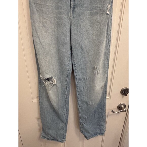 Mother Jeans 31 Blue High Rise Waisted Tunnel Vision Sneak Distressed Wide - Picture 3 of 13